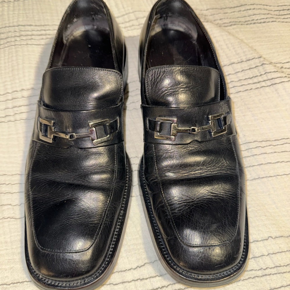 Gucci Black Leather Loafers Size 9